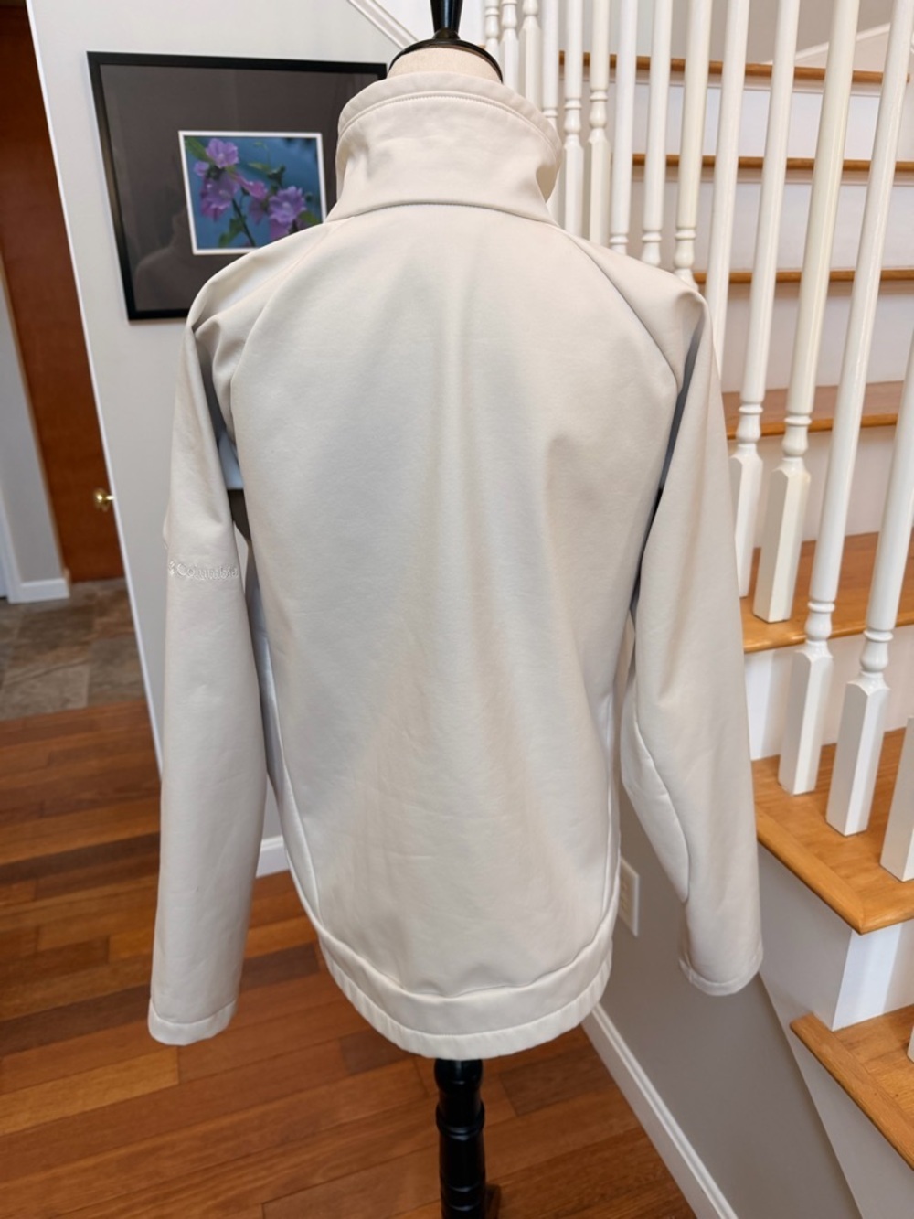 Columbia Women's XL Ivory Cream Full-Zip Softshell Jacket Lightweight Spring - Picture 3 of 9
